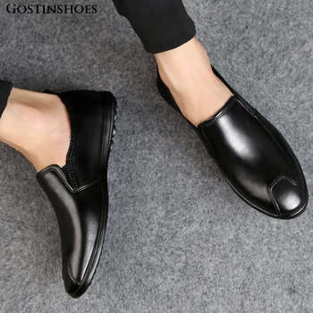 

Large Size Men Loafers Moccasins Men Full Grain Leather Genuine Leather Loafers Slip-on