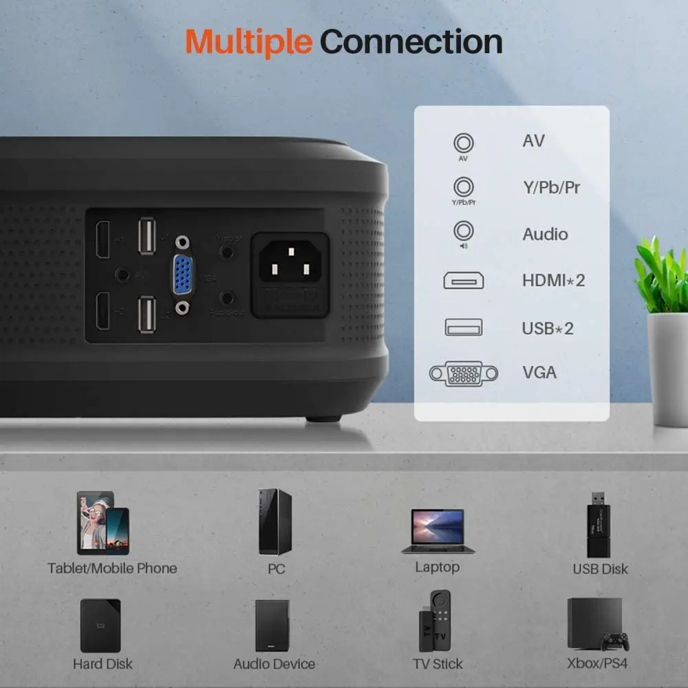 Vankyo Performance V620 Projector Native 1080p 200" Display 50000 Hours