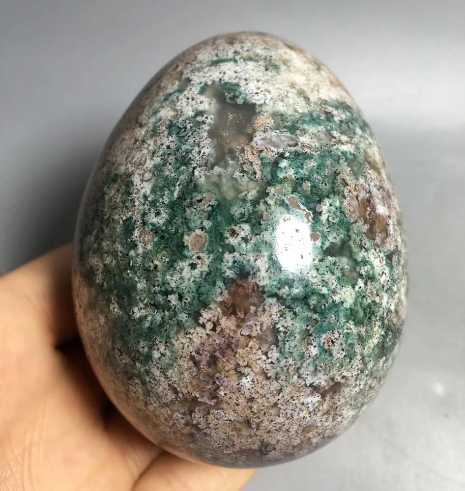 

364g High quality Natural crystal healing Home decoration polishing beautiful Ocean jasper egg