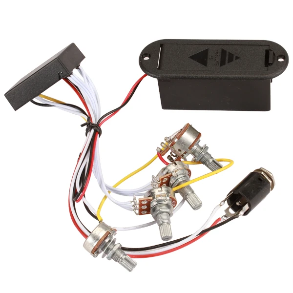 1 комплект 2-х полосный предусилитель с эквалайзером жгут проводов цепи для звукосниматель для бас-гитары для активного отдыха