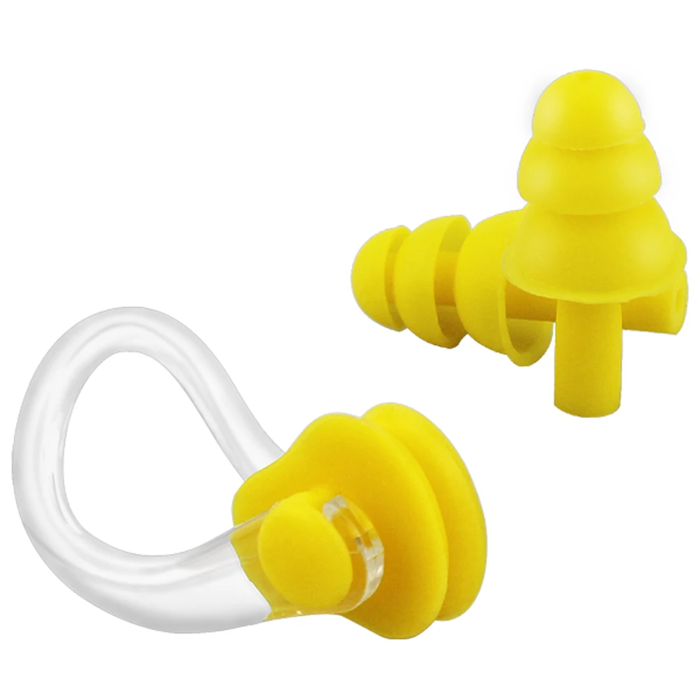 10pc/set Waterproof Swimming Diving Surf Water Sports Protection Earplugs Nose Clip Swim Pool Gear Accessory Soft Silicone new