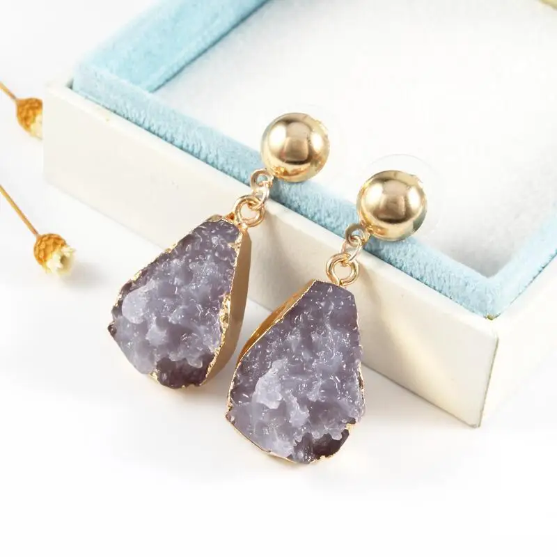 Boho Irregular Imitation Stone Resin Earrings Gifts For Women Drop Earrings For Women Jewelry Statement