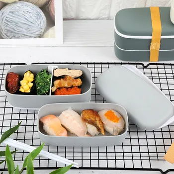 

Small Japanese Style 2 Layer Bento Box Mini Food Storage Lunch Box PP Container Student Office Kid Microwave Dinnerware Lunchbox