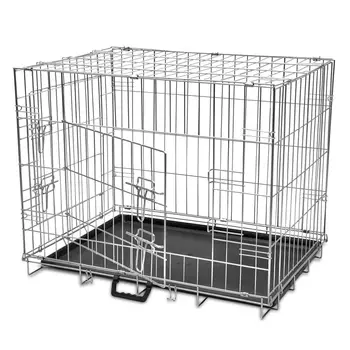

Foldable Metal Dog Bench M Dog Cage House Ventilation Simple Folding Black for Decks Patios Yards Garages Small Pet Convenient
