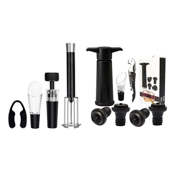 

1 Set Wine Stoppers Set, with Bottle Stoppers, Wine Aerator Bottle Opener & 1 Set Wine Air Pressure Pump Opener Set