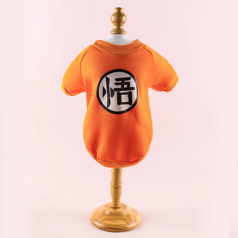 Маленькая одежда для собак Dragon Ball Z Goku ПОЛУВЕРЫ теплая одежда; костюм для маленьких собак, одежда для собак игры талисман для чихуахуа