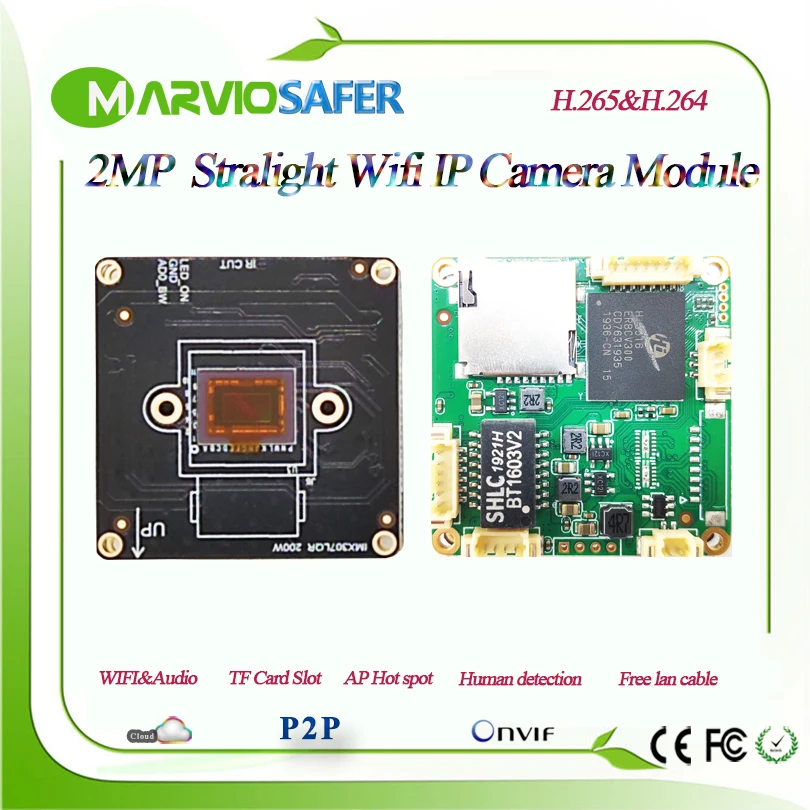 H.265 Starlight 2MP 1080P Full HD Wifi CCTV сетевая IP камера модуль Плата беспроводная само точка