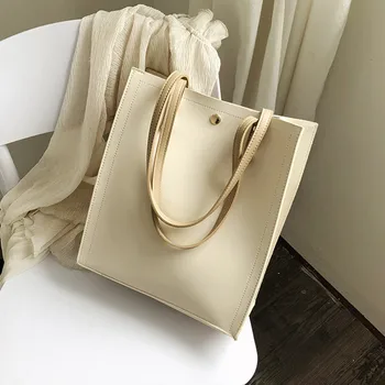 

Women Tote Bag 2020 Simple Casual Chic Fashion Elegant Ladies Handbags PU Leather Commuting Large Capacity Female Shoulder Bag