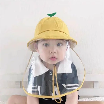 

Spring Baby Protective Hat Super Cute Fisherman Hat Child Windshield Beach Sun Hat Transmission With Removable Face Mask 2020