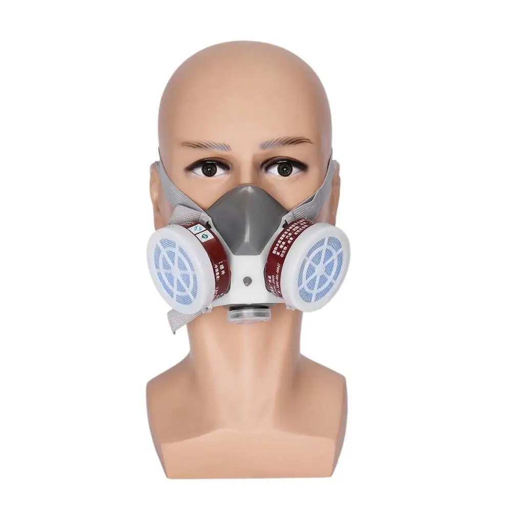 mask 3 в 1 спрей краска Рабочий набор Респиратор маска Противопылевой фильтр противогаз двойные картриджи сильная защита объектива защита ушей - Цвет: mask