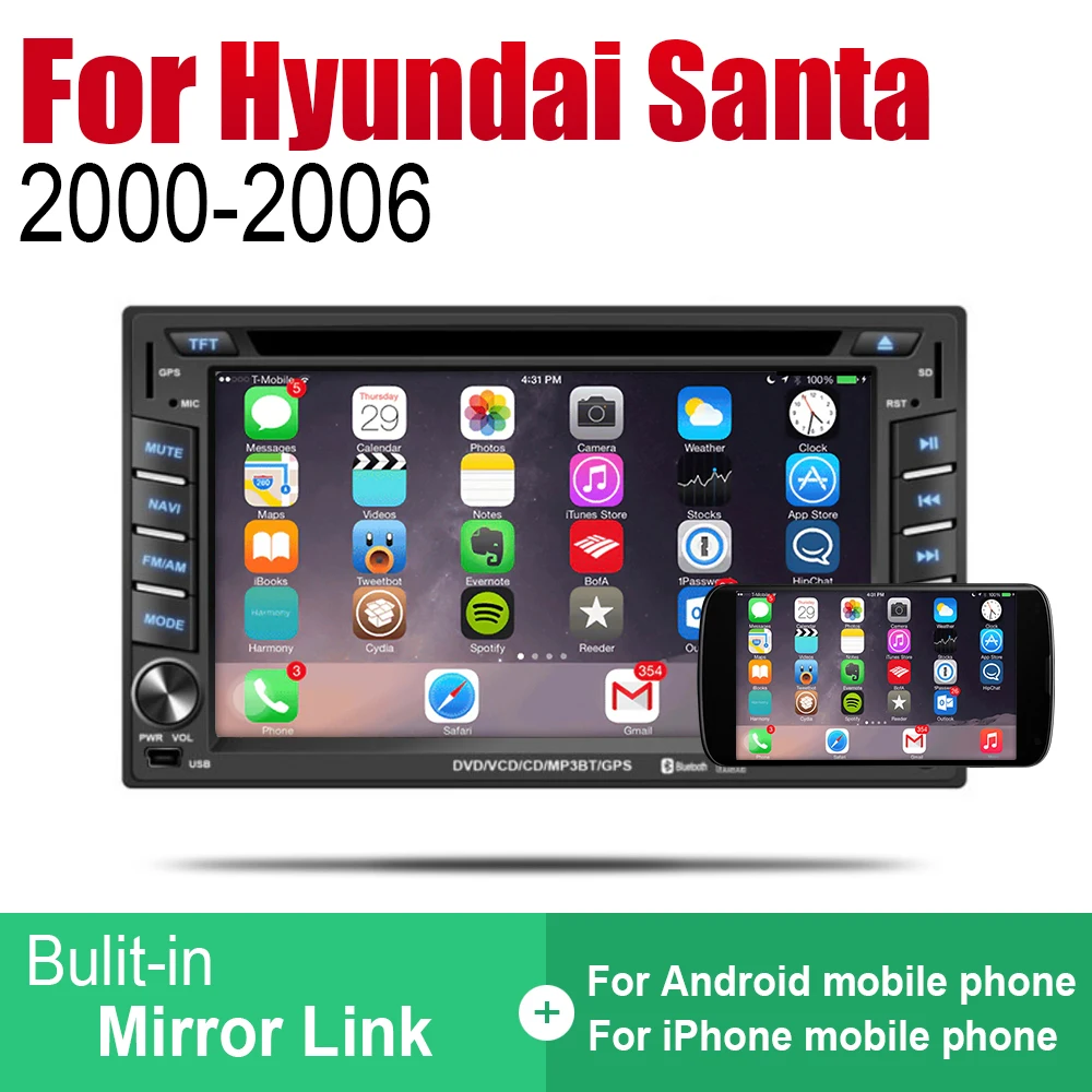 ZaiXi Android автомобильный DVD GPS Navi для Hyundai Santa Fe 2000 ~ 2006 плеер навигация WiFi Bluetooth Mulitmedia
