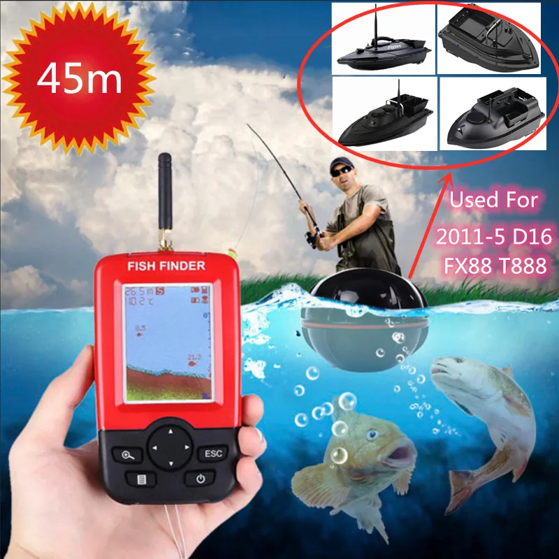 Ortable Fish Finder Ice Fishing Sonar Sounder Fishing 45M Water