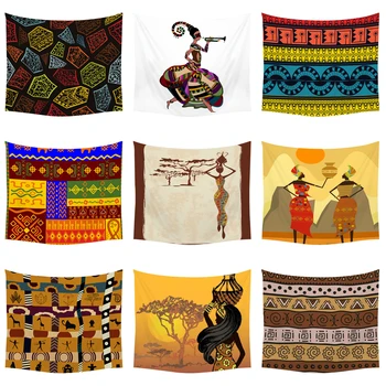 

African Style Tapestry Geometric Home Decoration Tapestrys Bohemian Wall Hanging Tapestry Custom Size Tapiz Pared Decor Trippy