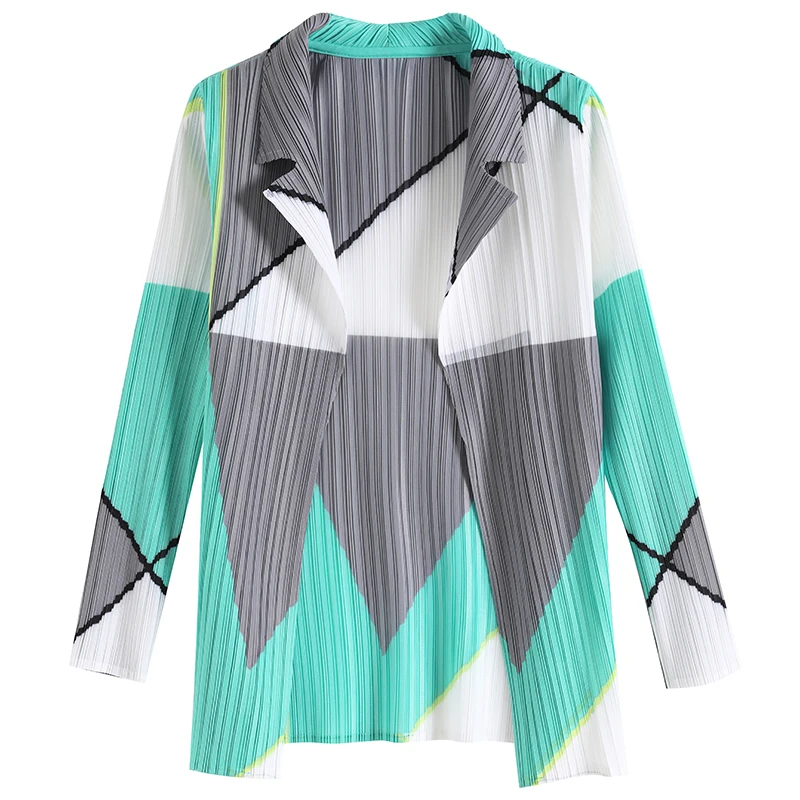 Changpleat Весна Осень Новые Женские базовые куртки пальто Miyak плиссированные модные дизайнерские с длинным рукавом с отворотом тонкие женские пальто C908