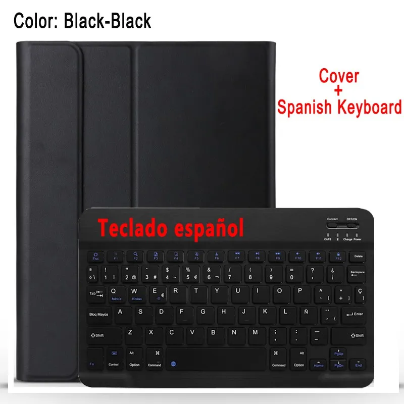 Чехол с клавиатурой на английском, испанском, русском, для Apple iPad 10,2,, 7, 7-го поколения, A2197, A2198, A2232, чехол, клавиатура+ пленка+ ручка - Цвет: Spanish Keyboard