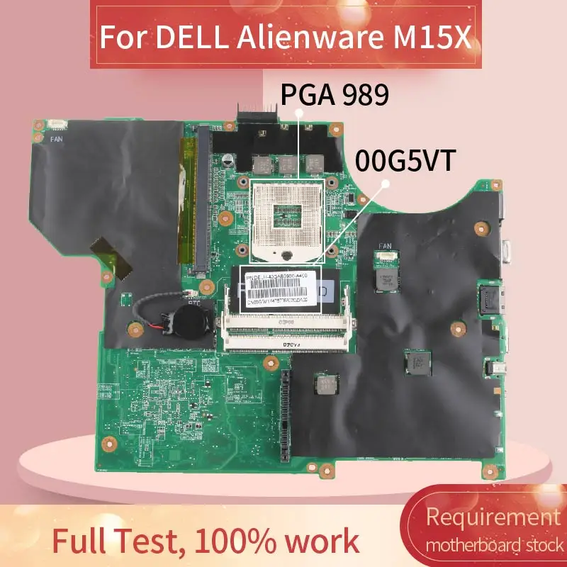 CN-00G5VT 00G5VT Laptop motherboard For DELL Alienware M15X Notebook Mainboard PM55 40GAB3900-A400