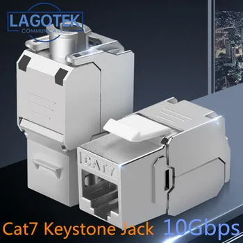 Toolless RJ45 Keystone Cat7 Cat6A Shielded FTP Zinc Alloy Module 10GB Network Keystone Jack Connector Adapter cat7 rj45 1