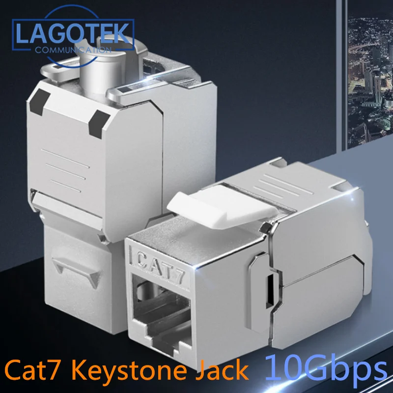 Toolless RJ45 Keystone Cat7 Cat6A Shielded FTP Zinc Alloy Module 10GB