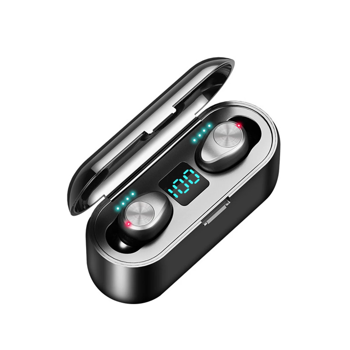 A (Button Control) Наушники-вкладыши TWS с Беспроводной наушники bluetooth 5,0 светодиодный Дисплей стерео Водонепроницаемый спортивные наушники с 2000 мА/ч, Мощность банка держатель для мобильного телефона - Color: A (Button Control)