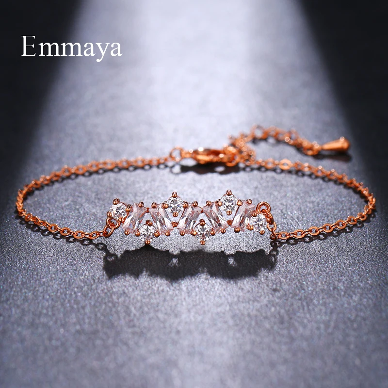 white EMMAYA мода моделирование альтернативное расположение круглые и Прямоугольные циркония регулируемый браслет для женщин Разноцветные Вечерние - Окраска металла: white