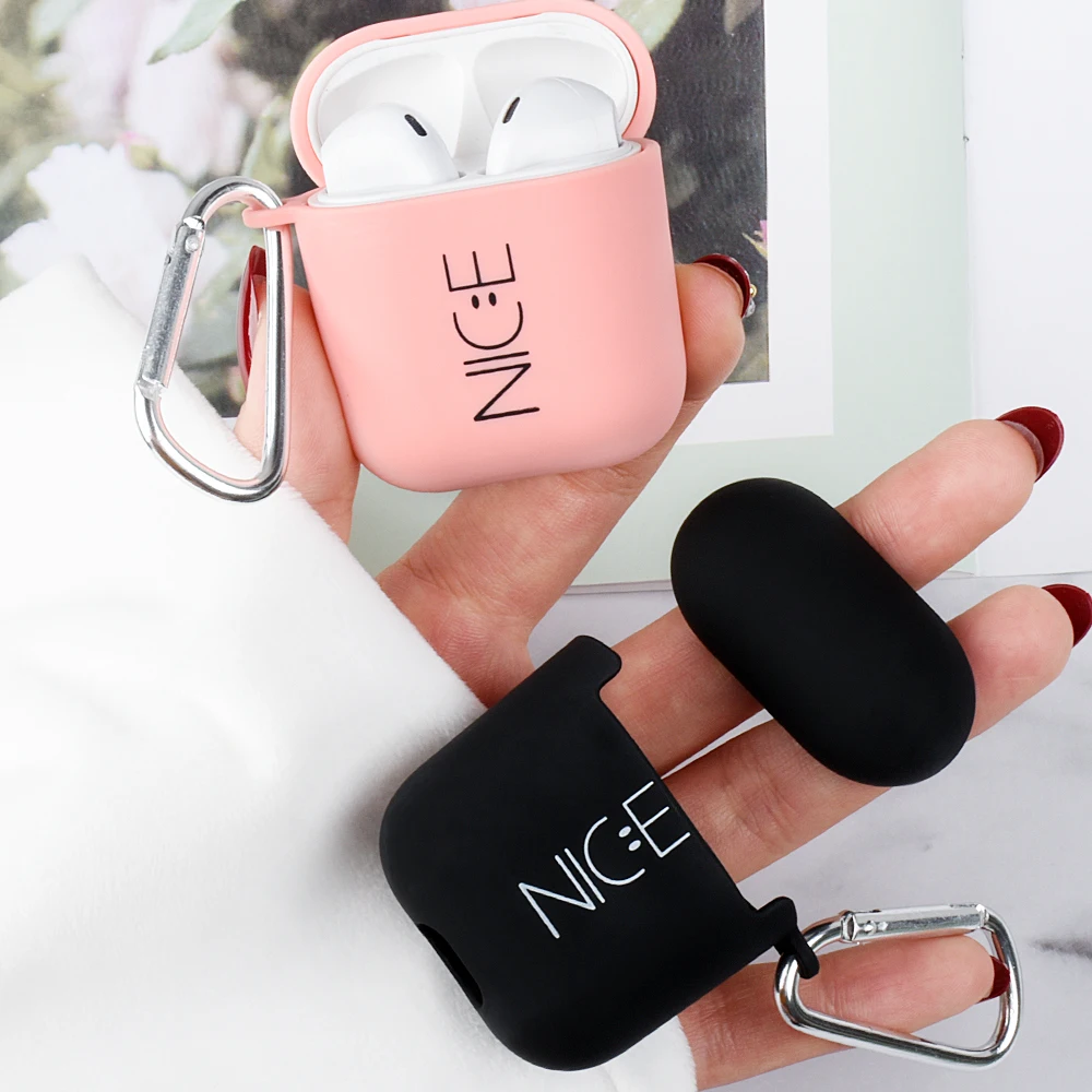 Для AirPods 2 1 чехол для наушников с милыми мультяшками Чехлы для Air Pods матовая кожа Матовый Жесткий ПК Хороший розовый Протектор Пара аксессуаров