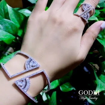 

GODKI Luxury Big BOLD Bangle Ring Sets Fashion Dubai Bridal Jewelry Sets For Women Wedding brincos para as mulheres 2020