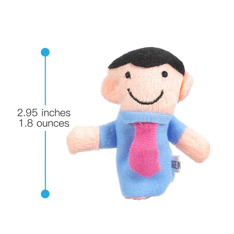 12Pcs/Set Cartoon Animal Family Finger Puppet Soft Plush Toys Role Play Tell Story Cloth Doll Educational Toys For Children Gift