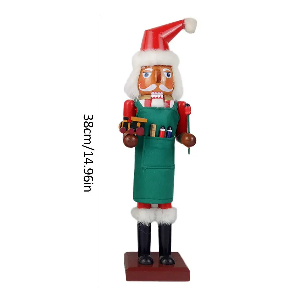 Рождественские куклы 38 см, Классическая кукла-Щелкунчик, Санта-Клаус, солдат, Щелкунчик, Рождественский подарок ручной работы, настольный орнамент