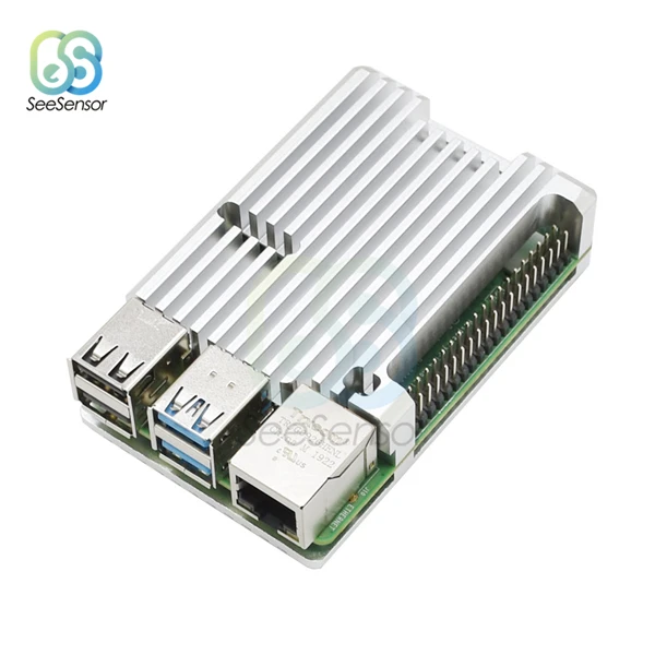 Silver Raspberry Pi CNC корпус из алюминиевого сплава Raspberry Pi металлический корпус для Raspberry Pi 4 Модель B - Цвет: Silver