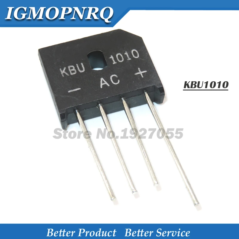 5 pcs KBU1010 Bridge Rectifier Gleichrichter 1000V AC change DC 10A KBU-1010