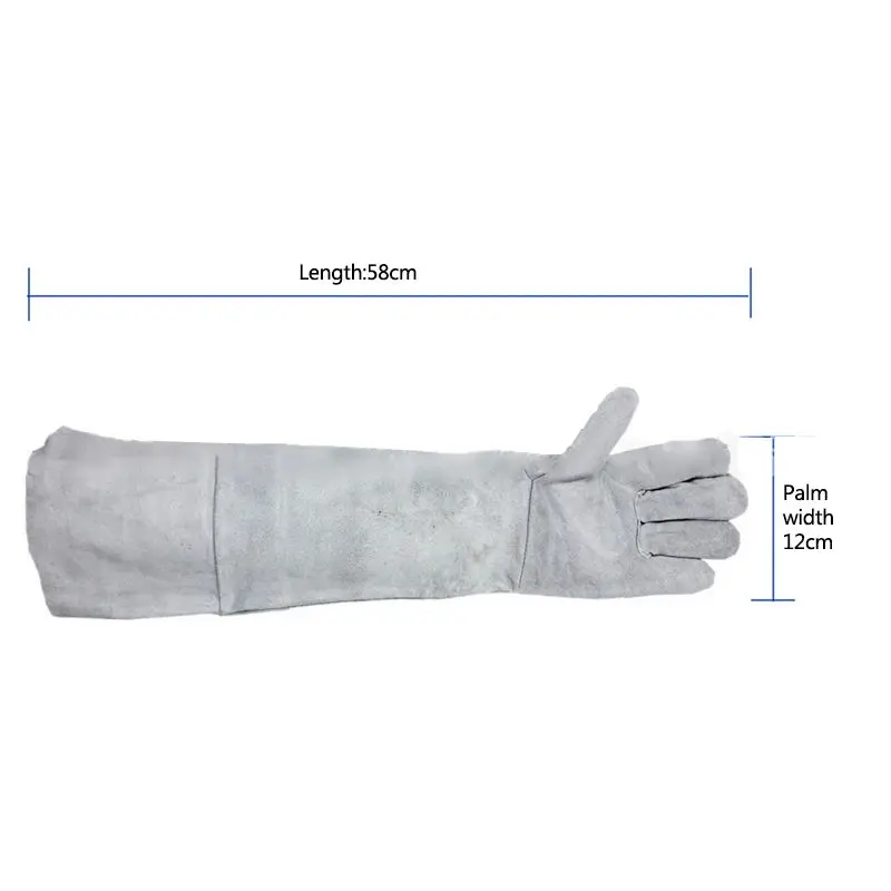 50cm Length Welding Gloves COMBO Welder Tool Heat Shield Guard Protective Heat Resistant Fireproof Leather (1)