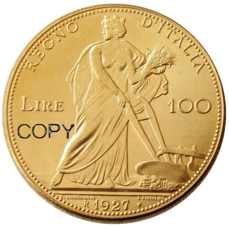 Италия 100 Lire 1910-1927 4 шт Vittorio Emanyele III Позолоченные копии монет