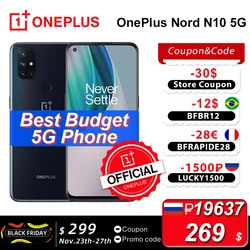 Глобальная версия OnePlus Nord N10 5G 6 ГБ 128 Snapdragon 690 смартфон 6,49 дюйм90 Гц Дисплей 64MP Quad камеры 30 Вт Warp зарядка NFC; промо код: LUCKY1500 P18000-1500