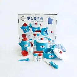 Детские ролевые игры кухня детская деревянные кухонные для приготовления пищи кастрюля игрушечный чайный набор с изображением моржа