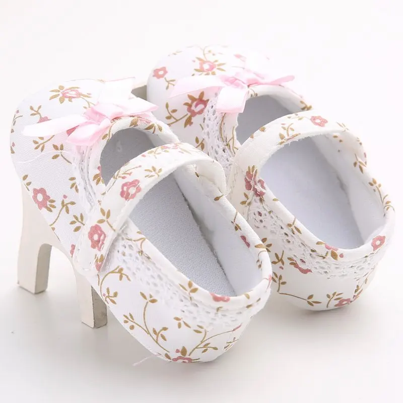 

Sweet Lovely Newborn Baby Girls Princess Ballet Dress First Walkers Crib Floral Printed Soft Soled ShoesWholesales CY1 #E