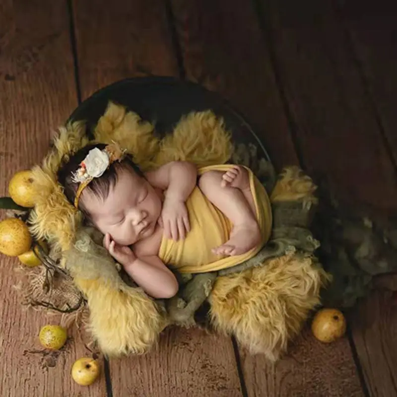 Эластичное одеяло в стиле ретро для фотосъемки новорожденных; одеяло в старом стиле для младенцев; детская корзина для фотосъемки; декоративный марлевый реквизит