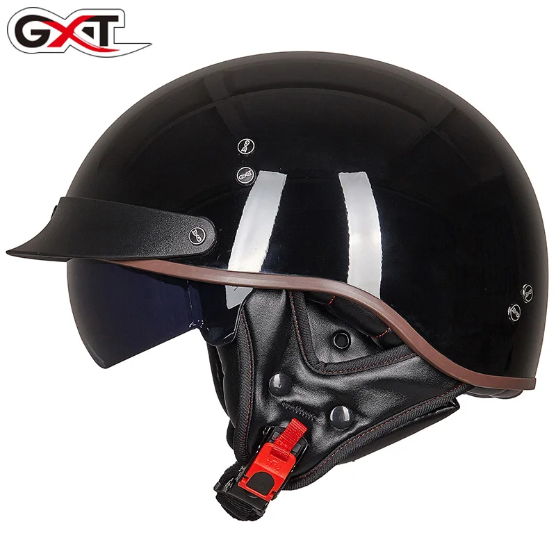 GXT Ретро мотоциклетный шлем винтажный мотоциклетный шлем с открытым лицом скутер Байкер мотоциклетный гоночный шлем для верховой езды с точечной сертификацией - Цвет: Colour 10