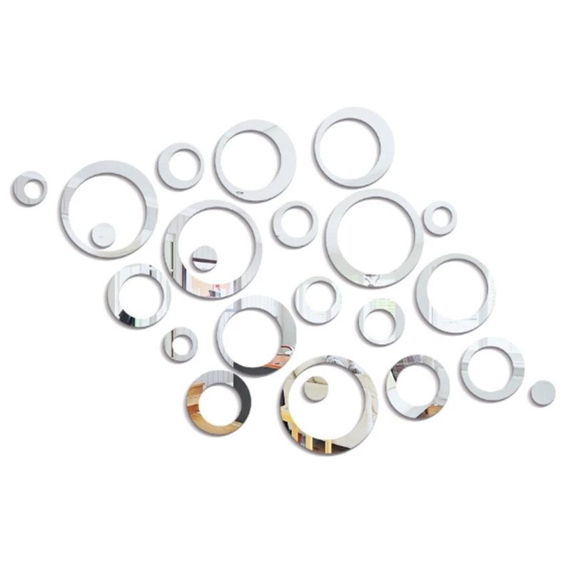 

24PCS Acrylic Circle Dot DIY Mirror Wall Sticker TV Background Wall Home Decoration Removable