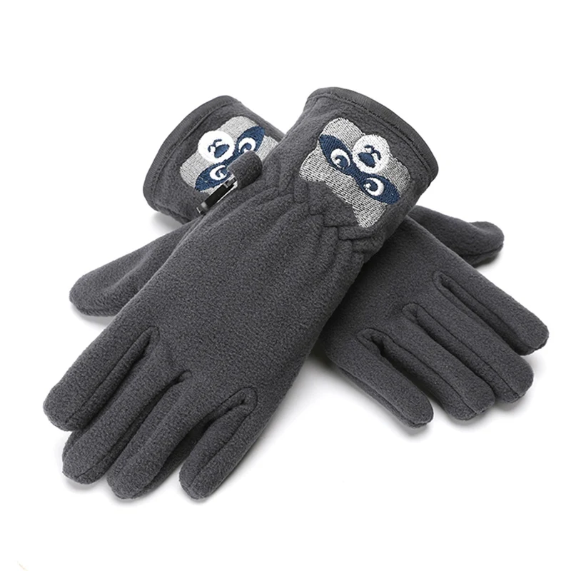 Детские Зимние перчатки для девочек и мальчиков, детский мультяшный медведь, однотонные, сохраняющие тепло, перчатки с пальцами, детские вязаные перчатки, Новое поступление - Цвет: A