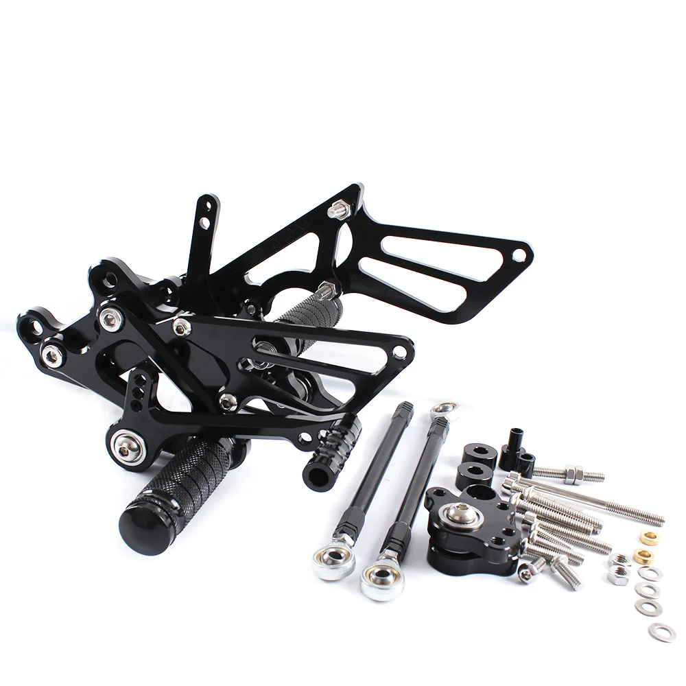 Для HONDA CBR 600 CBR600 RR CBR600RR ABS 2009- CNC алюминиевый мотоцикл регулируемый задний набор подножки педали подставка для ног - Цвет: Черный