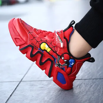 

Autumn Kids Sneakers Spiderman Children Shoes For Boys Chaussure Enfant Soft Sports Running Basketball PU Leather Infant Tennis