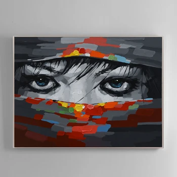 

Hand painted Modern art Abstract Oil Painting on canvas woman eyes Wall Art Picture home Decoration