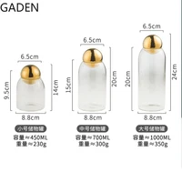 Transparent Glass Sealed Jar Coffee Bean Storage Tank Cork Stopper Glass Bottle Storage Tank Multigrain Storage Tank Household 2
