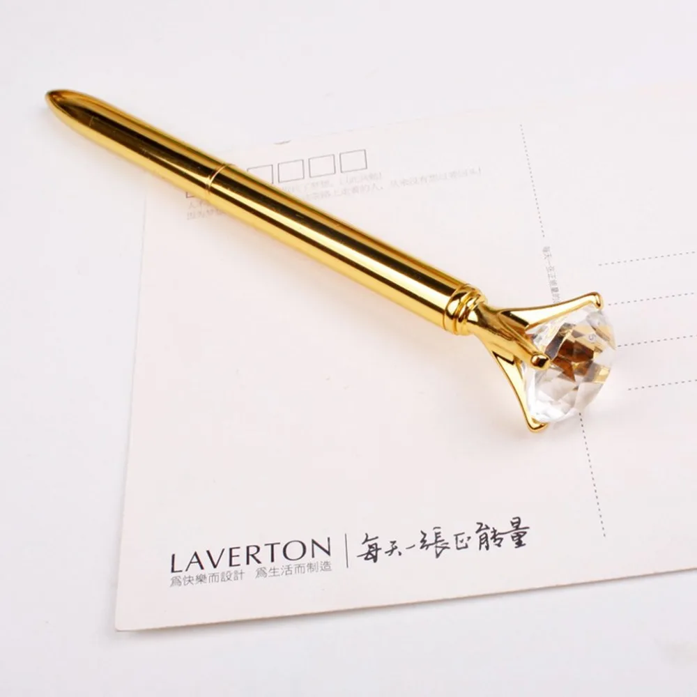 

Luxury Portable Big Crystal Pen Diamond Ballpoint Pens Stationery Ballpen Home Office School Supplies Drop Shipping Wholesale