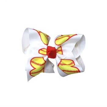 

12pcs 3Inch baseball Rugby Girls Hair Bows for girls Children Hair Clips Boutique Bows Hairpins Toddler Fastion Hair Accessories