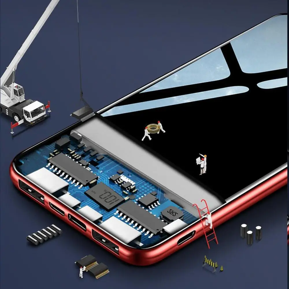 Быстрая 30000mah внешний аккумулятор повербанк USB портативный мобильный телефон