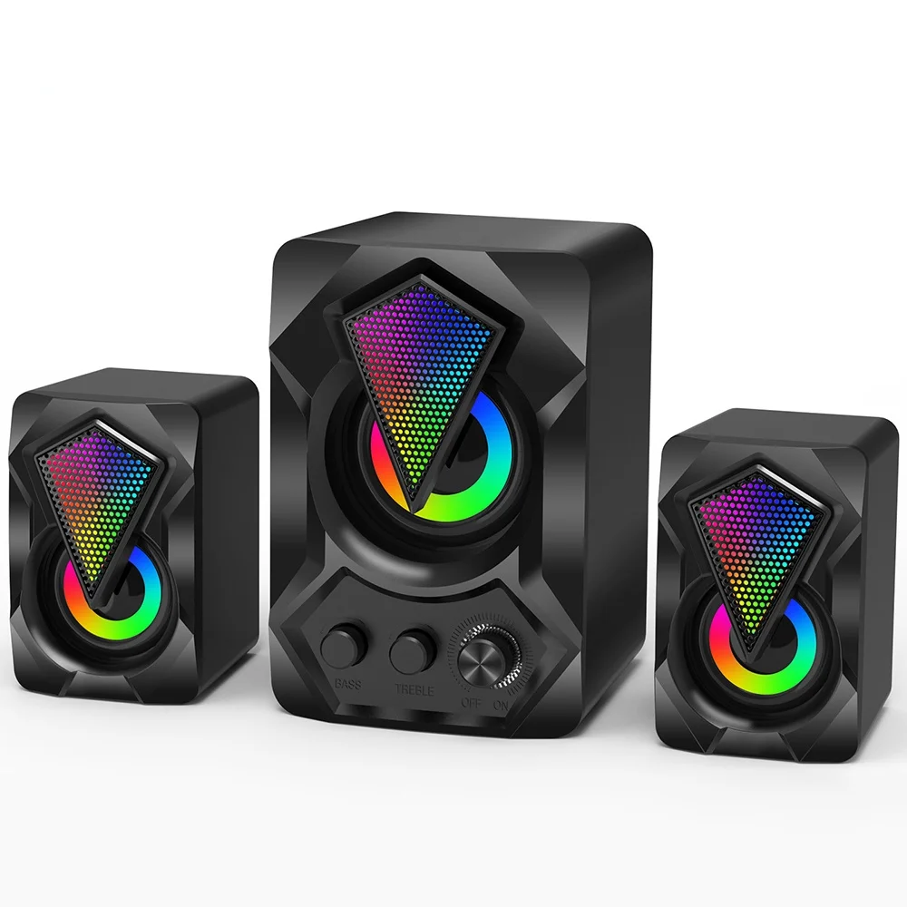 アウトレット卸売 9w 3w X 2 Usbコンピュータースピーカー 2 1チャンネル 低音強調 ステレオ Pc 電話用 最終処分激安 Robot U Com