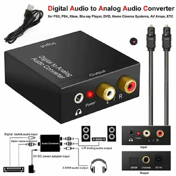 

Audio Converter Digital to Analog Converter Optical Coaxial Fiber to Left Right RCA 3.5mm Jack Audio Adapter USB Power Cable