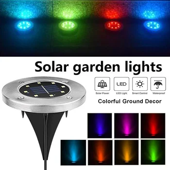 

Ground Lamp Buried Light Disk Lights Eco-Friendly Durable 8 LED IP65 Waterproof Light-Controlled Path Way Outdoor Security