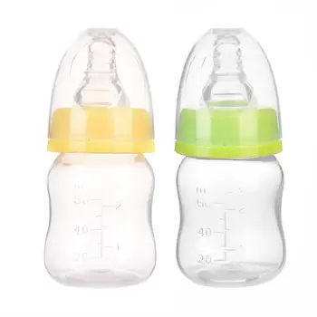 60ML Baby Newborn Mini Portable Feeding Nursing Bottle BPA Free Safe Infant Nursing Nipple Care Feeder Fruit Juice Milk Bottles 2